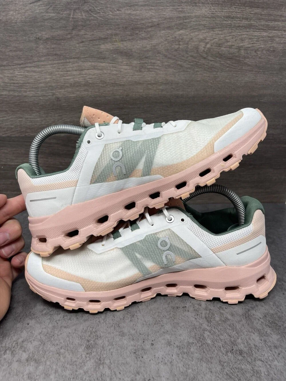 On Cloudvista Waterproof Peach Sage Womens Size 9 Trail Running Hiking Shoes